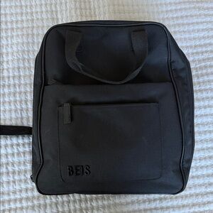 BEIS Black Expandable travel Backpack